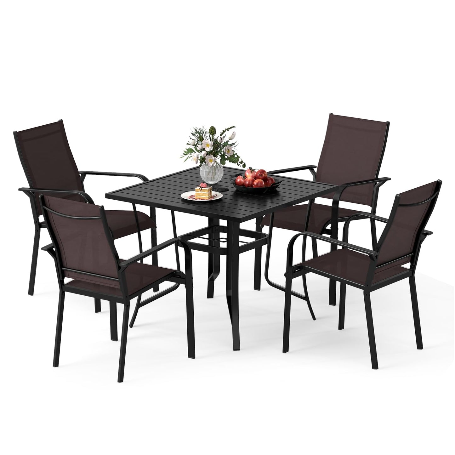 Tangkula 5 Pieces Patio Dining Set for 4