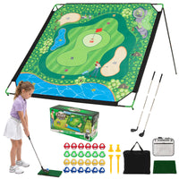 Tangkula Golf Chipping Game Set with Carry Bag 6 FT Large Golf Target Mat