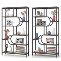 Geometric Bookshelf Freestanding Open Bookcase with 8 Storage Shelves(1/2)