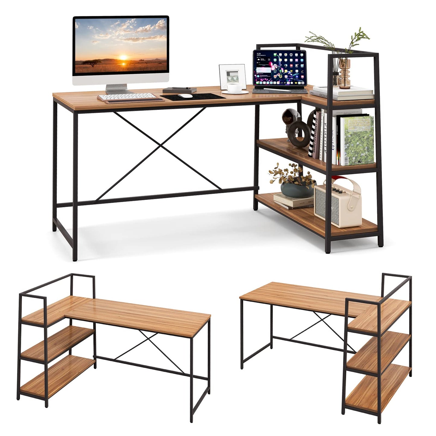 Tangkula Reversible L-Shaped Computer Desk