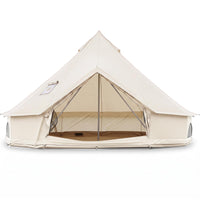 Tangkula Waterproof Bell Tent with Stove Jack Accommodates and Mesh Windows Doors