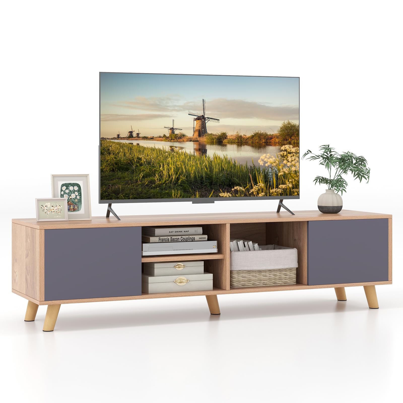 Tangkula TV Stand for TVs up to 75 Inch for Living Room