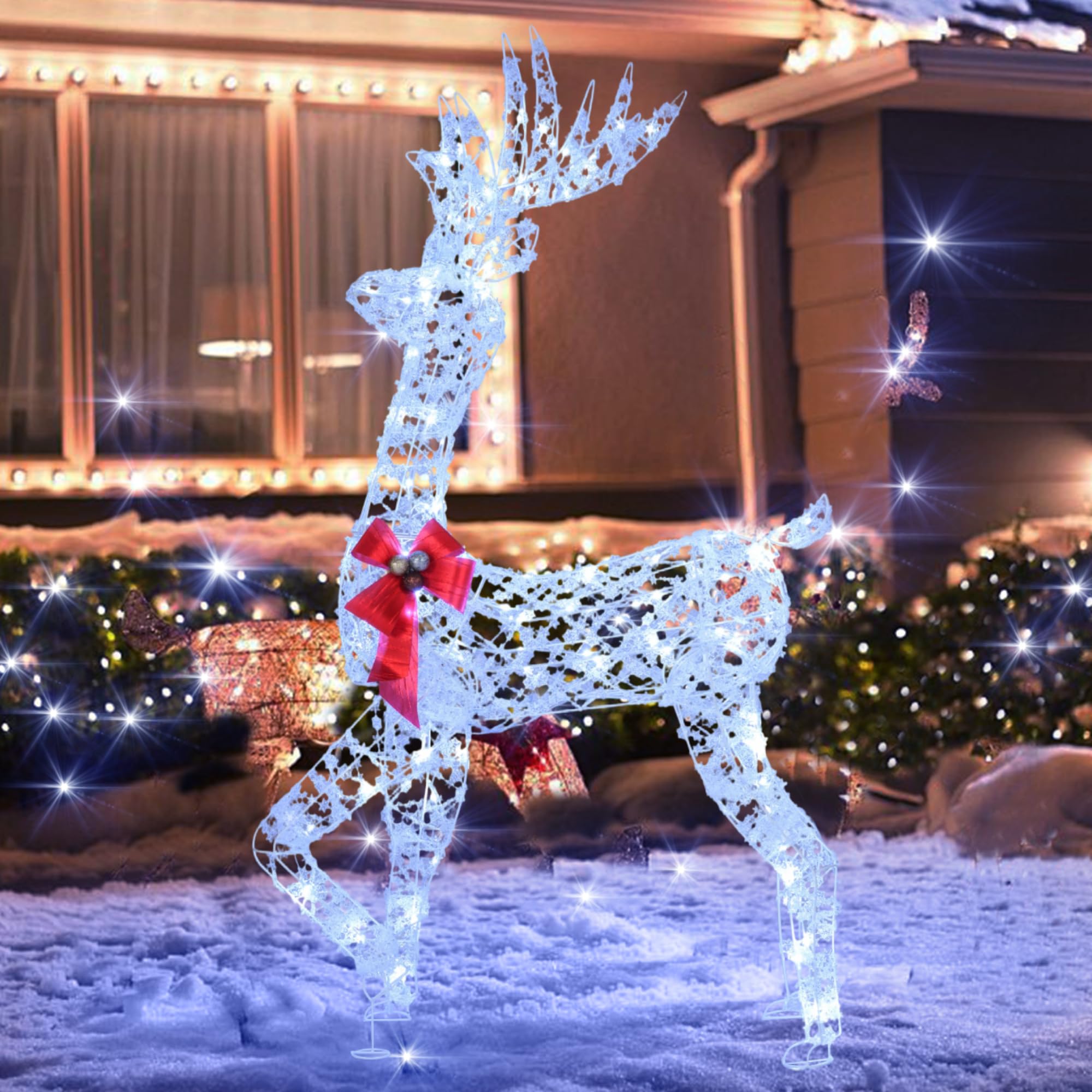 Tangkula 5 FT Lighted Christmas Reindeer