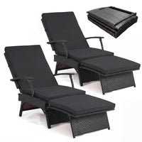 Tangkula Folding Wicker Chaise Lounge(1/2)