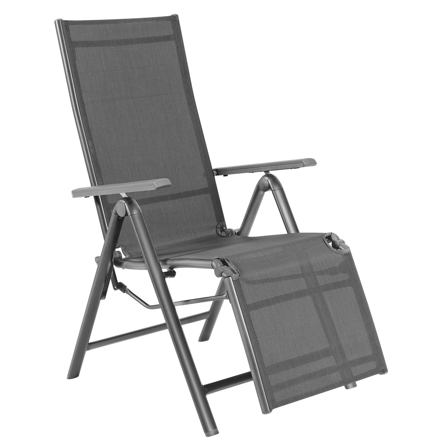 Chaise longue pliante d'extérieur Tangkula, fauteuil inclinable de patio avec 7 positions de dossier et de repose-pieds réglables