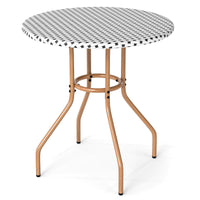 Table de bistrot/café d'extérieur Tangkula de 69,85 cm, petite, robuste, avec cadre en métal et patins réglables