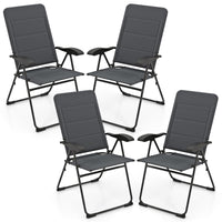 Tangkula Patio Chairs Set of 2/4, Folding Patio Dining Chairs with 7 Adjustable Backrest Positions