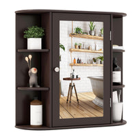 Tangkula Bathroom Medicine Cabinet with Mirror with Mirror, Wall Mounted Bathroom Storage Cabinet