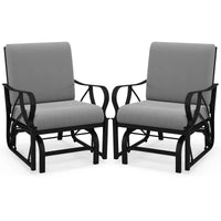 Tangkula Outdoor Patio Glider, Metal Framed Gliding Chair with Cushion
