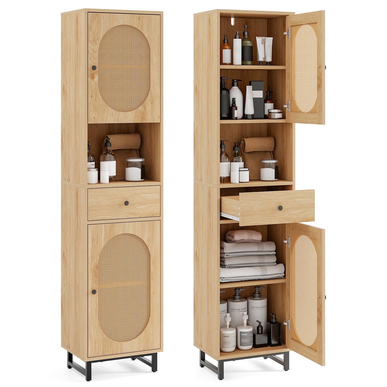 Tangkula 67" Tall Bathroom Storage Cabinet for Living Room