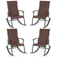 Tangkula Patio Rocking Chairs Set of 2/4, Outdoor Rocking Chair with Smooth & Safe Rocking Motion, Ergonomic Backrest