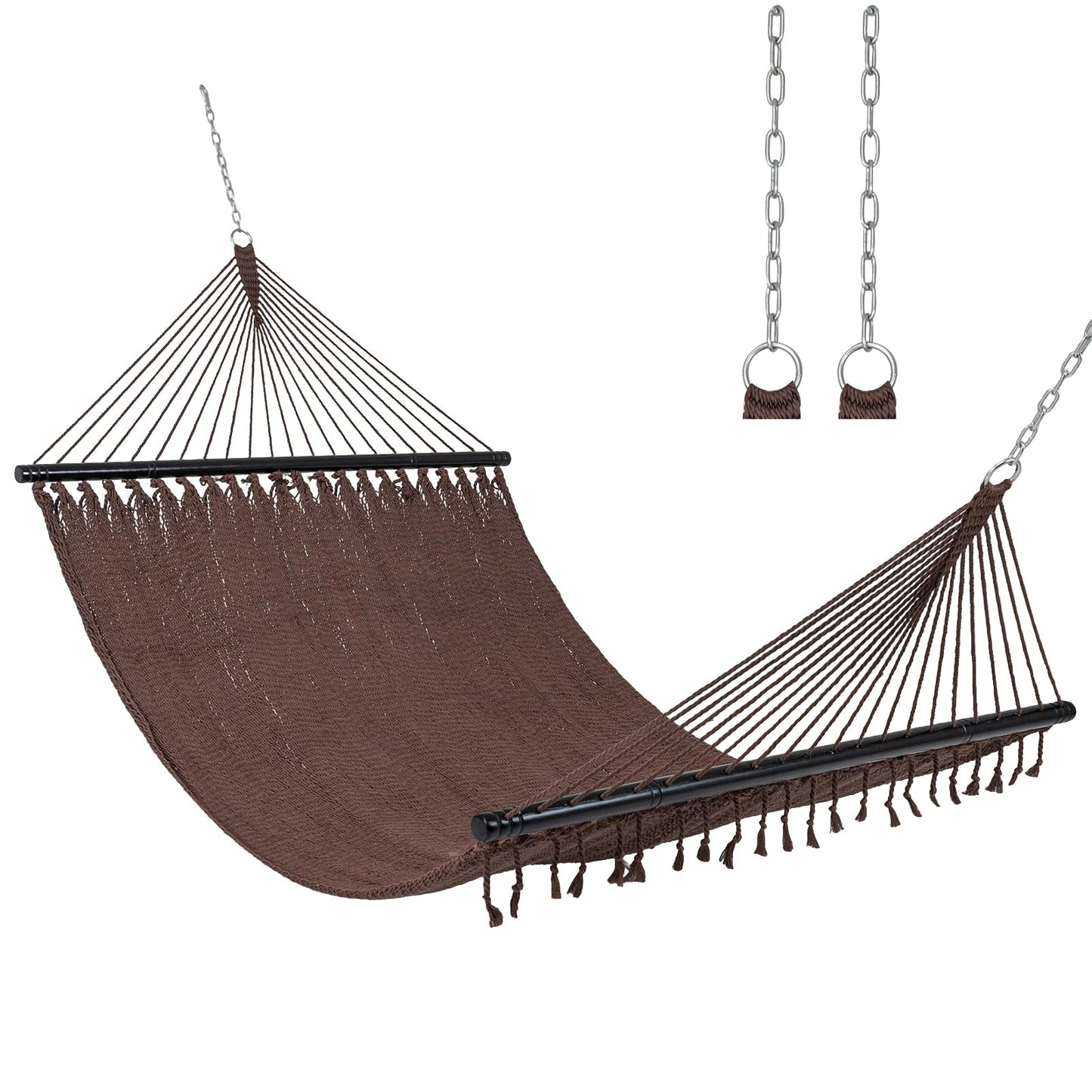 Tangkula 10.5FT Caribbean Double Hammock Heavy Duty Portable