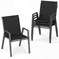 Tangkula Stackable Patio Chairs(4/8)