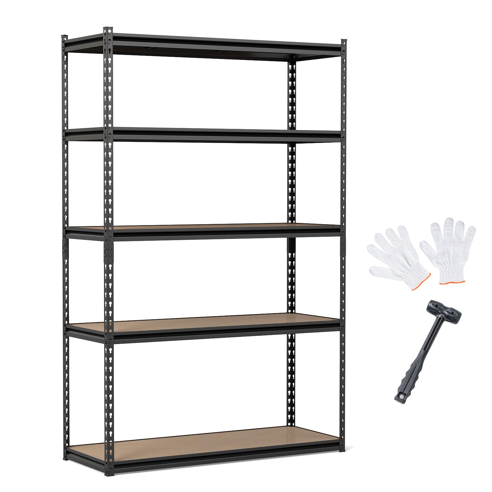 Tangkula 5-Tier Heavy Duty 2200 LBS Metal Storage Organizer Rack (1/2/3/4)