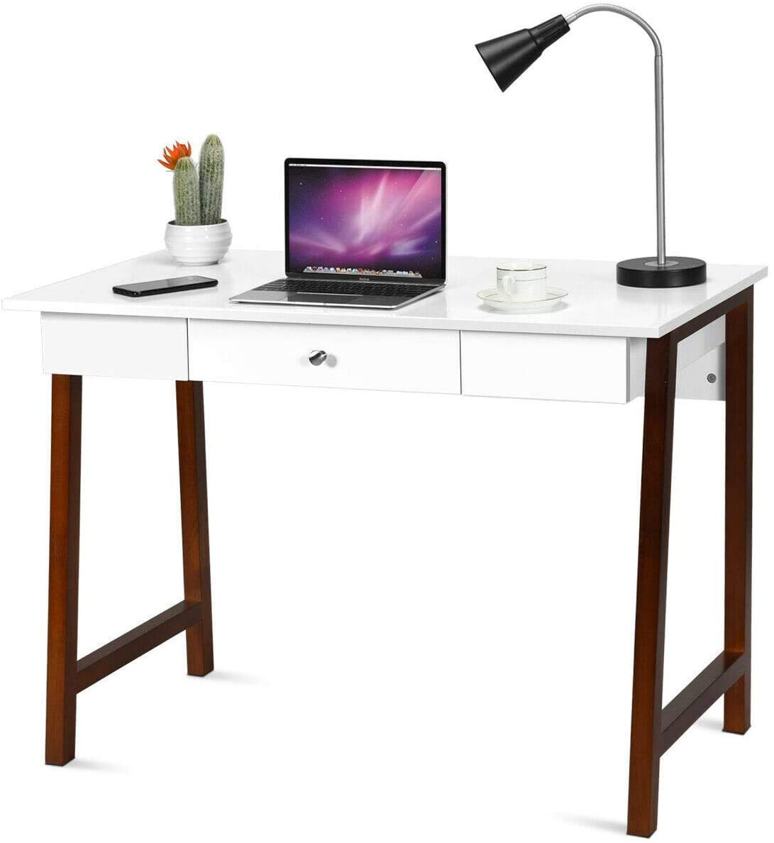 Bureau d'ordinateur Tangkula avec tiroirs de rangement