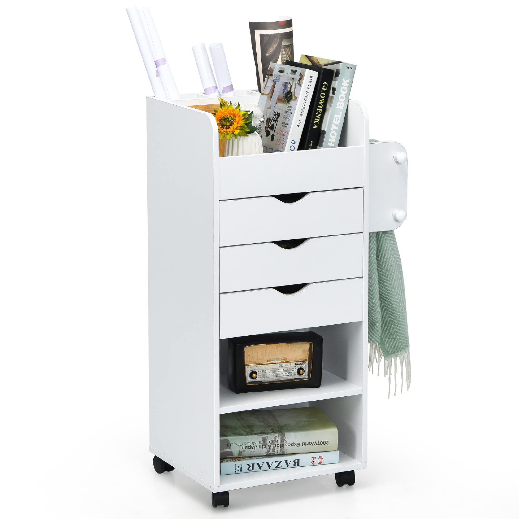 Tangkula Rolling Storage Drawer Cart With 3 Drawers