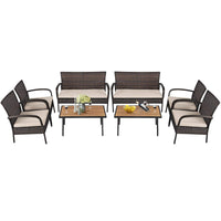 4/8 PCS Patio Rattan Furniture Set, Outdoor Conversation Set
