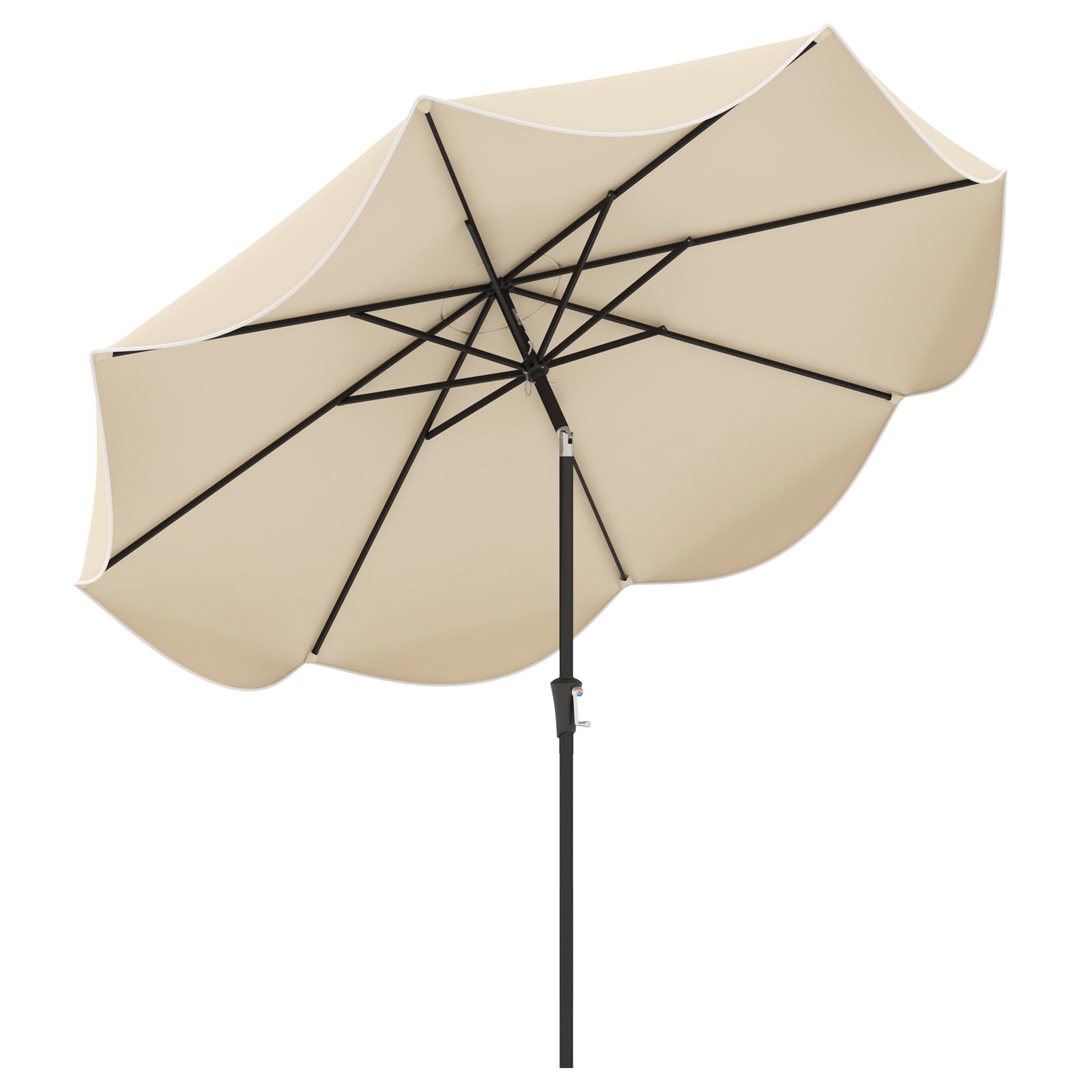 Tangkula 9Ft Patio Umbrella, Outdoor Umbrella with Crank Handle, Push Button Tilt, 2-Tier Beach Umbrella with Sun-Protective Canopy