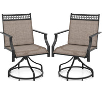 Tangkula Outdoor Swivel Dining Chairs Set of 2/4, Patio Chairs with Quick-Drying Fabric and Metal Frame