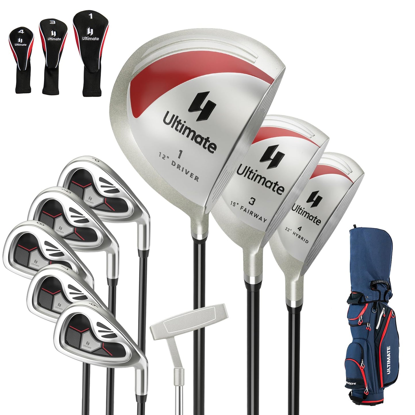 Tangkula Ensemble complet de 10 clubs de golf pour femme, main droite