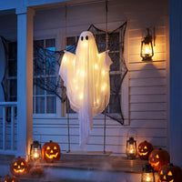 Tangkula 5 FT Halloween Hanging Swing Ghost Decoration with LED Lights