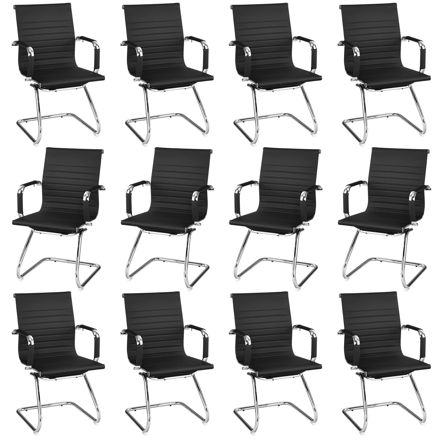 Tangkula Office Guest Chair Set of 2/4/6/8/10/12 Heavy Duty Reception Chairs Conference Room Chairs