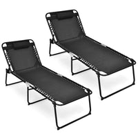 Tangkula Widen Folding Chaise Lounge Chair Set of 1/2