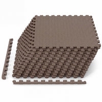 Tangkula 12/24/36/48 Pieces EVA Exercise Floor Mats with Border, 1/2" Interlocking Soft Foam Puzzle Play Mats