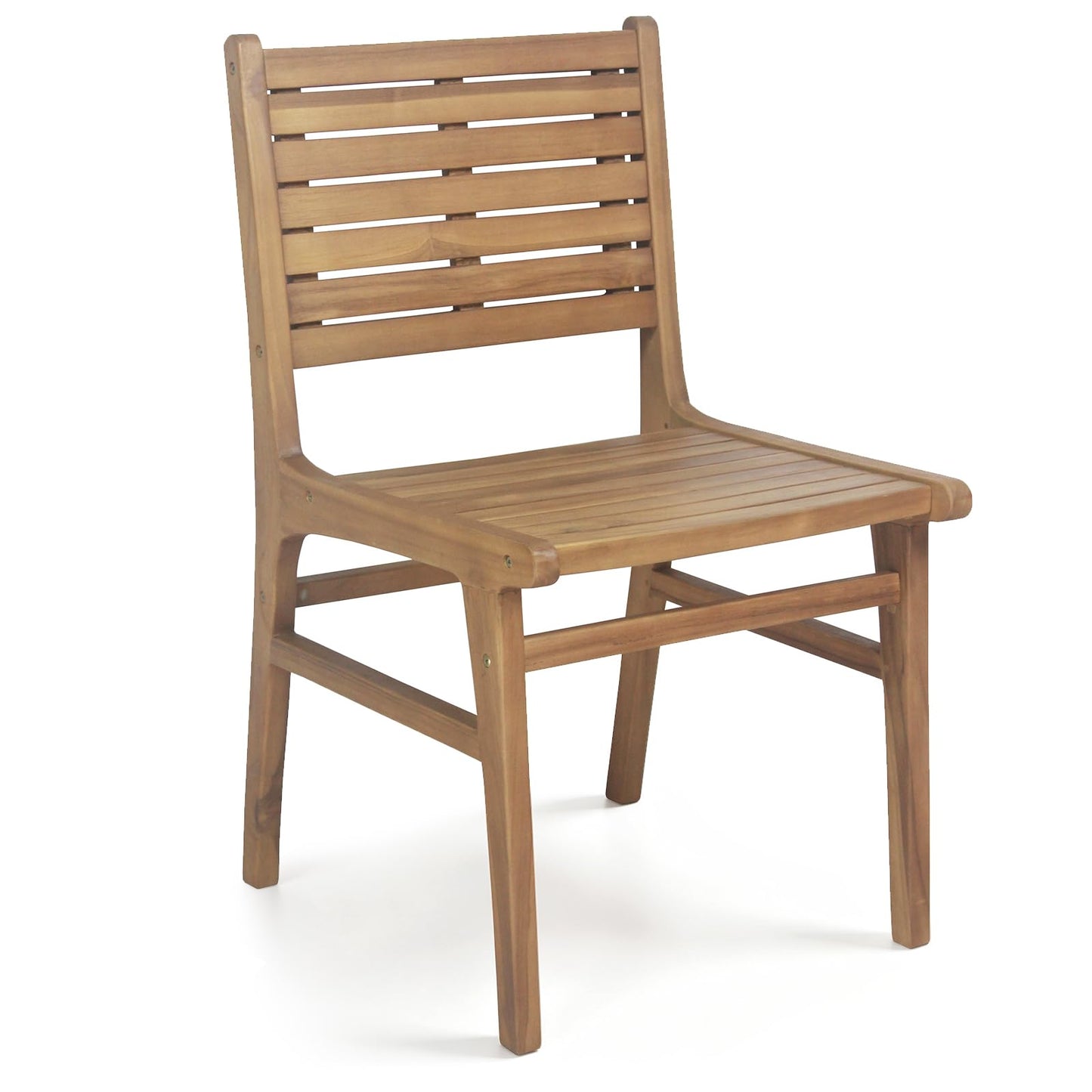 Tangkula Teak Wood Outdoor Dining Chair for Yard & Garden