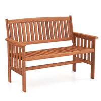 Banc de jardin extérieur en bois Tangkula pour porche d'entrée