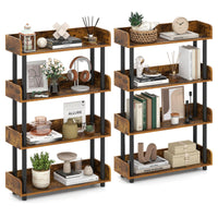 Tangkula 4-Tier Bookshelf Multipurpose Wood Standing Display Rack(1/2)