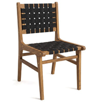 Tangkula Teak Wood Outdoor Dining Chair for Deck