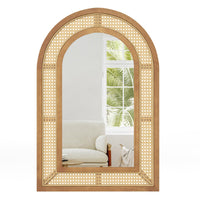 Miroir mural en rotin Tangkula (90 cm L x 60 cm l)