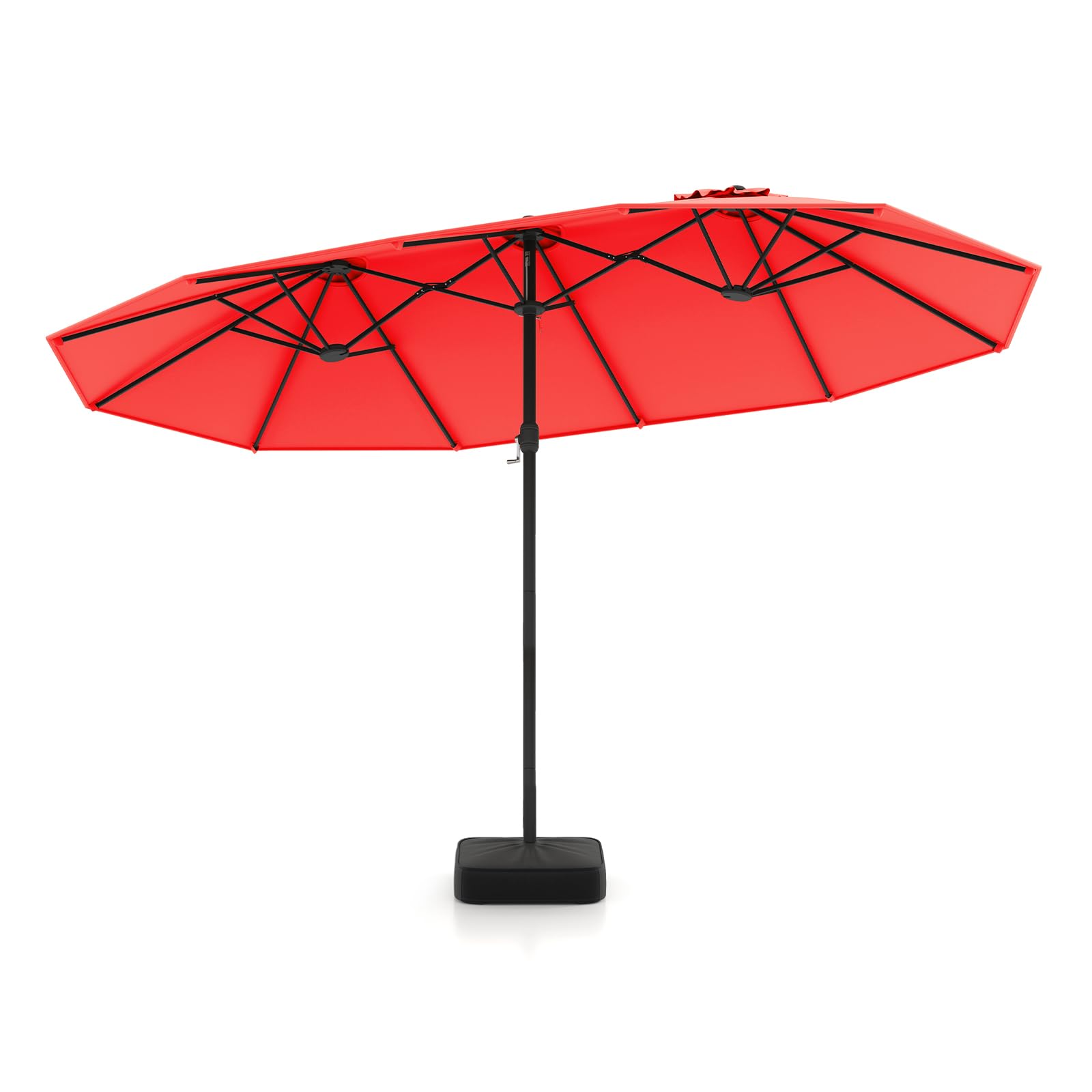 Tangkula Double-sided Patio Umbrella Extra Large Twin Table Umbrella with Crank Handle