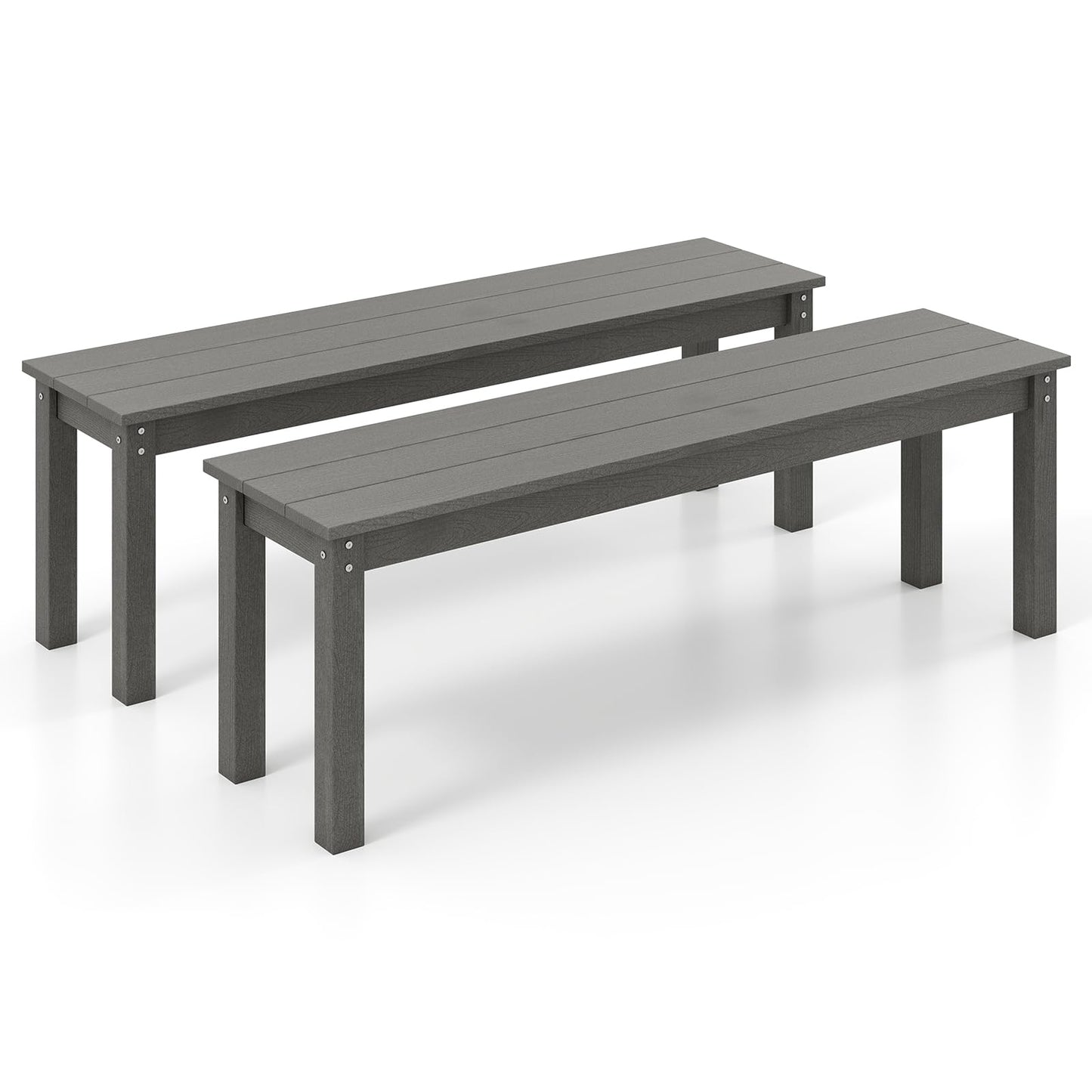 Tangkula HDPE Outdoor Bench 2-3 Person Patio Bench
