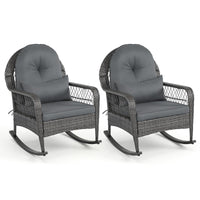 Tangkula Outdoor Wicker Rocking Chair for Porch(1/2)