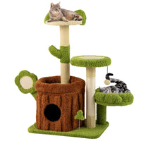 Arbre à chat esthétique Tangkula de 91 cm avec poteaux et planche à griffer en sisal