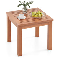 Tangkula Adirondack Outdoor Side Table, 18" Small Square Patio End Table with Slatted Tabletop