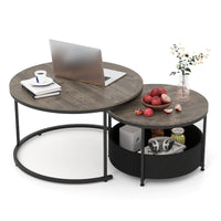 Tangkula Round Nesting Coffee Table Set of 2