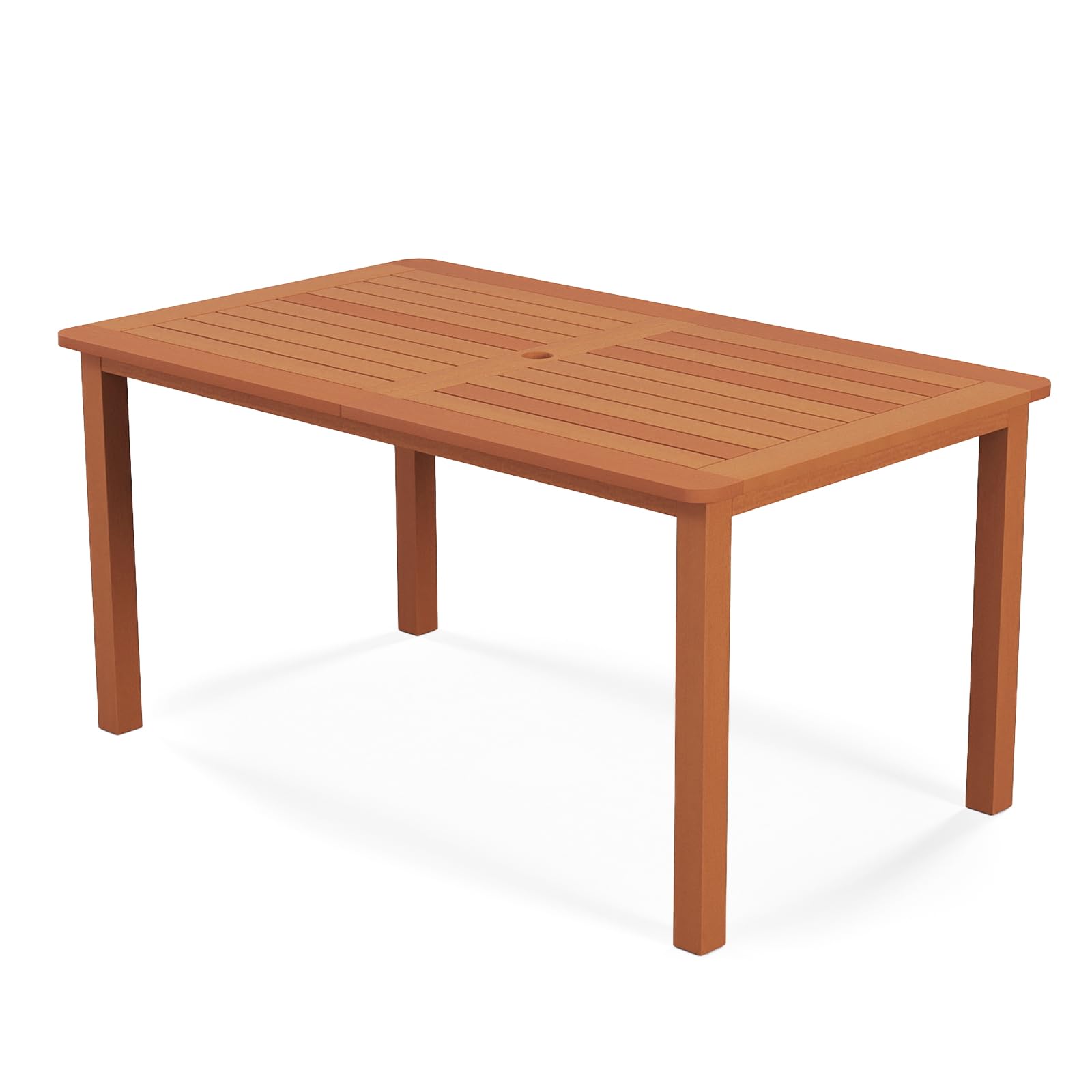 Tangkula Patio Dining Table with Umbrella Hole