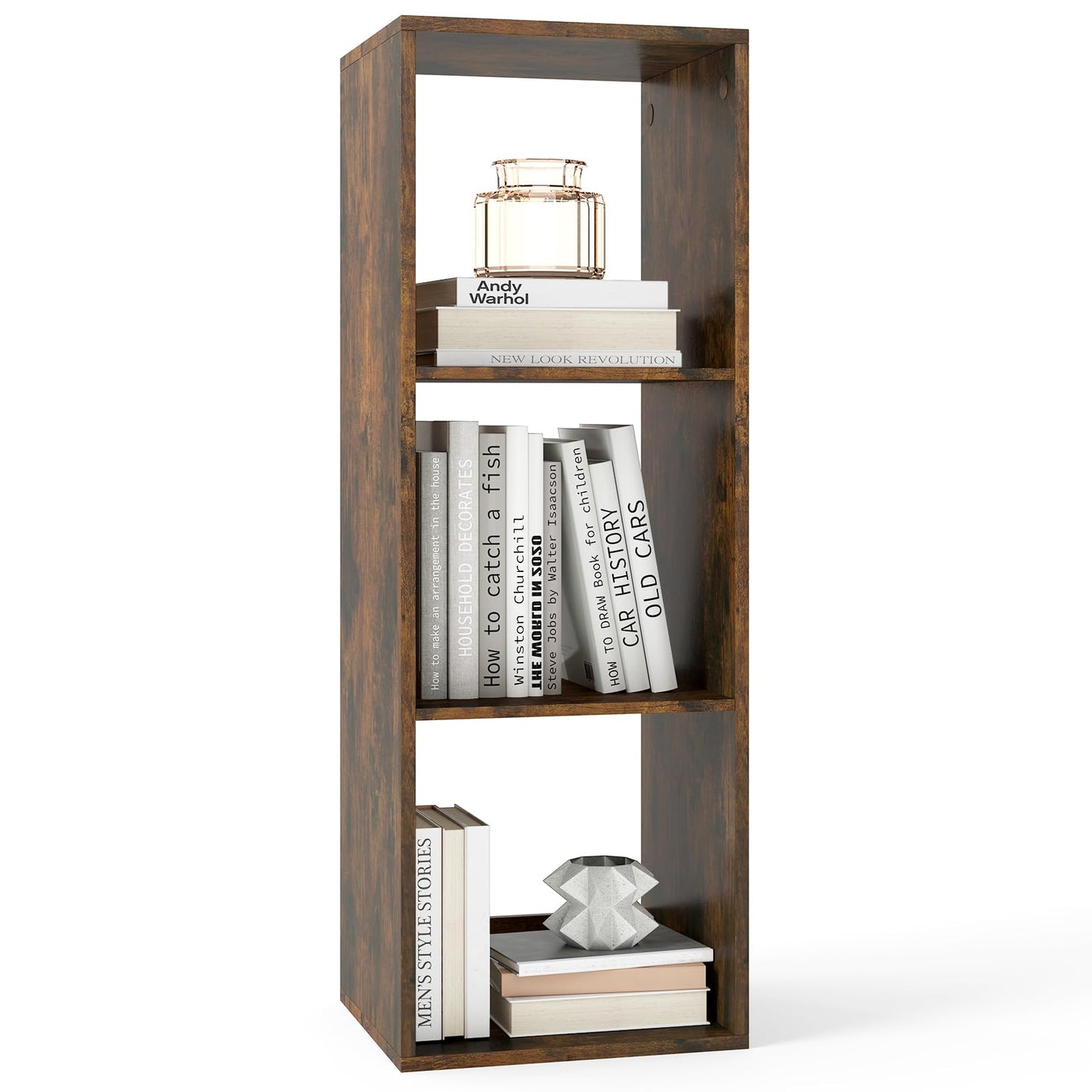 Bibliothèque Tangkula à 3 cubes, étagère à 4 niveaux avec compartiments ouverts