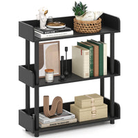 Tangkula 3-Tier Bookshelf Multipurpose Wood Standing Display Rack(1/2)