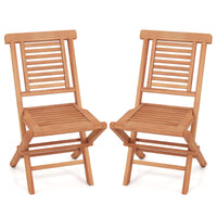 Tangkula Teak Wood Folding Patio Chairs Set of 2/4(25" x 19" x 35.5")
