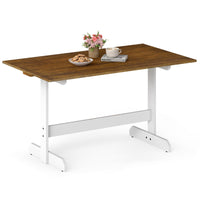 Tangkula Table à manger rectangulaire de 140 cm pour 4 à 6 personnes pour salle à manger et salon