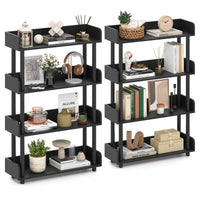 Tangkula 4-Tier Bookshelf Multipurpose Wood Standing Display Rack(1/2)