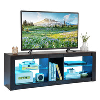 Tangkula LED TV Stand for 65 Inch TVs, Gaming Entertainment Center w/Open Storage