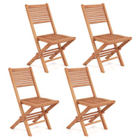 Tangkula Teak Wood Folding Patio Chairs Set of 2/4 ( Slatted Back )