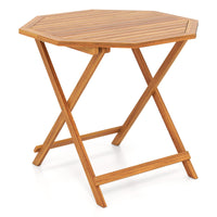 Tangkula 37.5" Acacia Wood Octagonal Folding Patio Table for 4