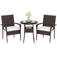 Tangkula 3 Piece Patio Furniture Set with Sturdy Metal Frame for Porch