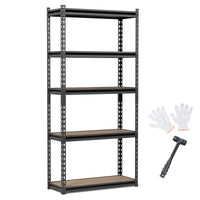 Tangkula 5-Tier Metal Storage Shelves with Adjustable Racks (1/2/3/4)